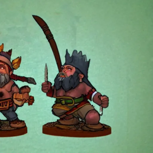 Image similar to a gnome barbarian with a brown beard and a battle axe