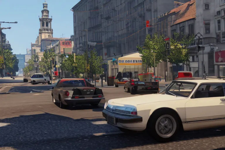 Prompt: screenshot of Grand Theft Auto 9: Brussels, for ps5, Highly Detailed, Unreal engine 5, HD, 8k, GTX 3090