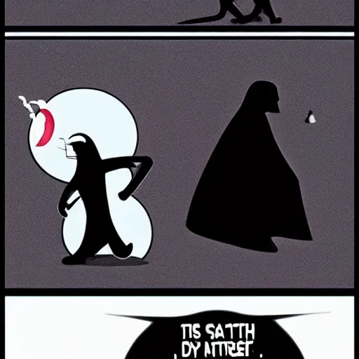 Image similar to cat vs darth vader