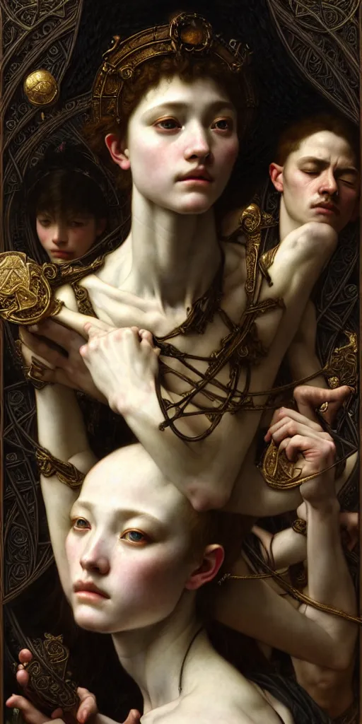 Image similar to masterpiece veracious pertinence salve Reginae, masterpiece by Edgar Maxence and Ross Tran and Michael Whelan and Caravaggio artistic, intricate drawing, realistic fantasy, extremely detailed and beautiful aesthetic celtic face, establishing shot, 8k resolution, dramatic lighting,