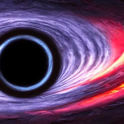 Prompt: artist's rendition of a black hole, 8 k, unreal engine render, highly detailed