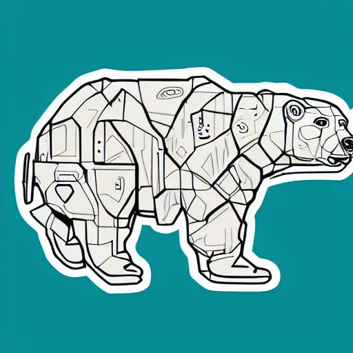 Image similar to Cyborg polar bear, sticker, highly detailed, colorful, illustration, drama, smooth and clean vector curves, no jagged lines, vector art, smooth