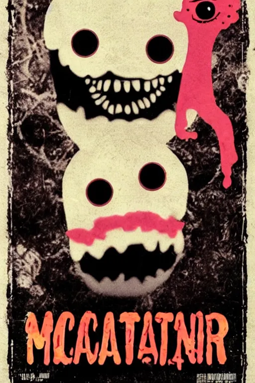 Image similar to macaron monster 1 9 8 0 horror movie poster