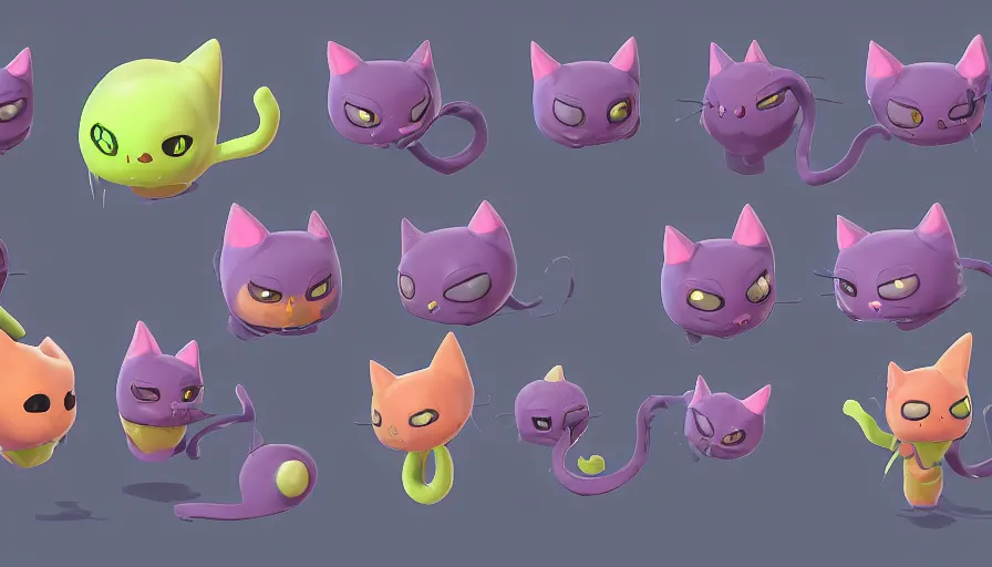 Image similar to a digital art portrait of black slime cat character design from slime rancher, cute liquid ink cat character sheet, 4 k, ultra detail, volumetric lighting, unreal engine, octane render