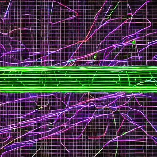 Image similar to network made out of glowing neon lines