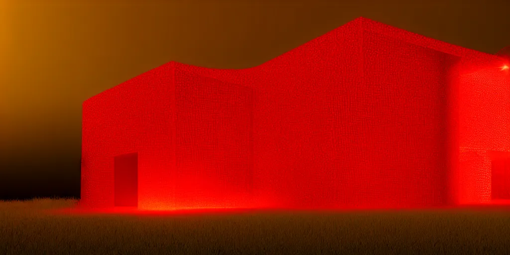 Prompt: epic professional digital art of a blob shaped trypophobia house with a mysterious red glow emitting from inside, stunning, gorgeous, golden ratio, photorealistic, featured on artstation, 4k resolution