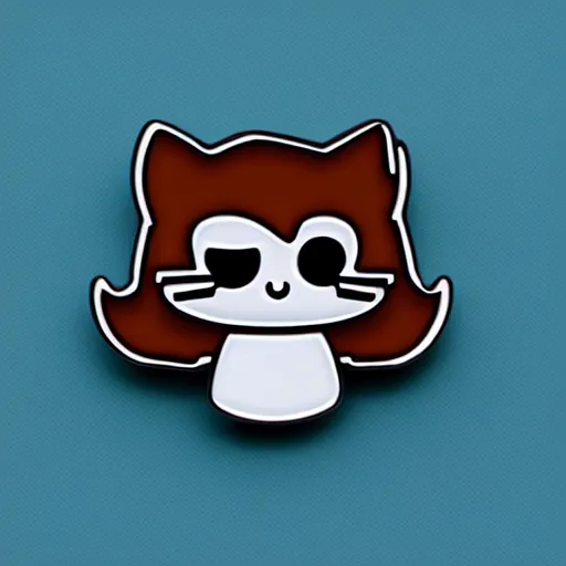 Prompt: a retro minimalistic cute ghost cat emoji enamel pin, hd, concept art