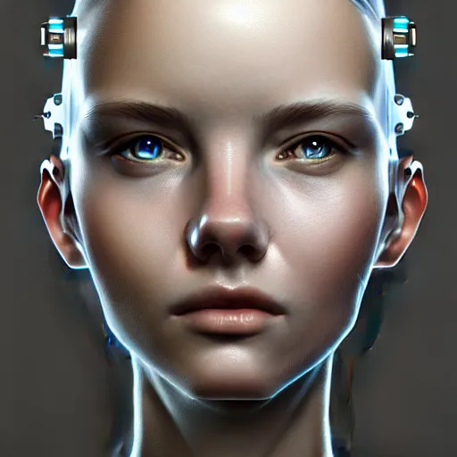 Image similar to portrait of a robotic artist, beautiful digital art, artstation cgsociety highly - detailed masterpiece