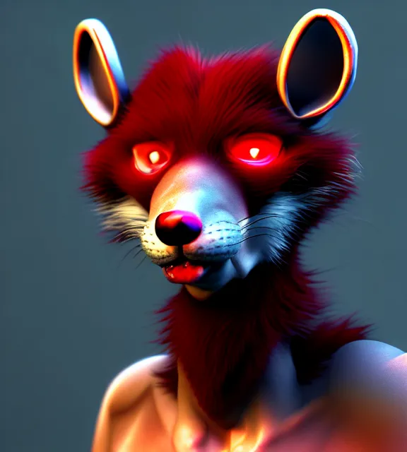 Image similar to furry - male - red - black - weasel - chaos theorist - fursona uhd ue 5 visual novel pc game expressions, photorealistic