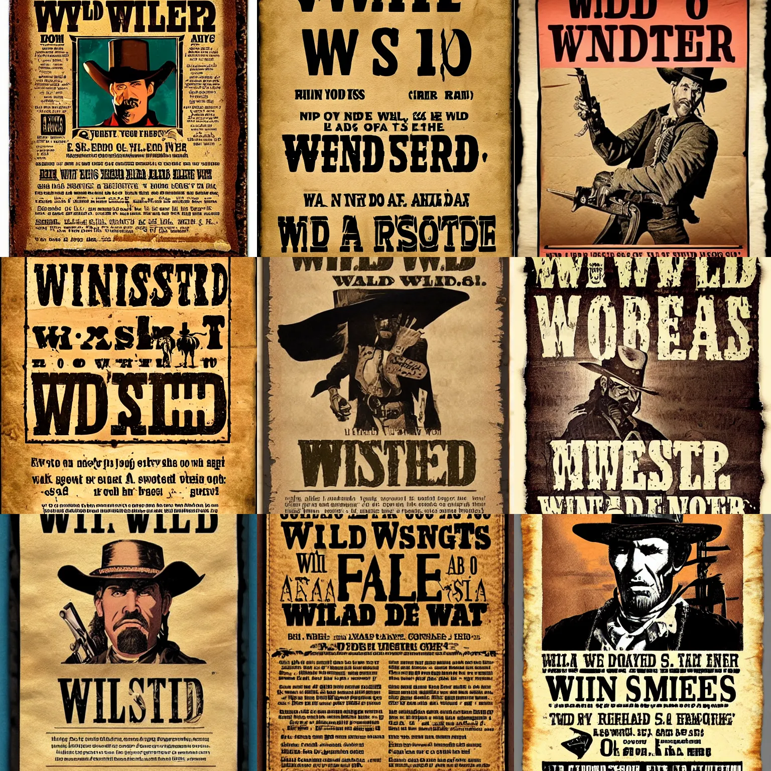 Prompt: wild west wanted poster with wildest monster
