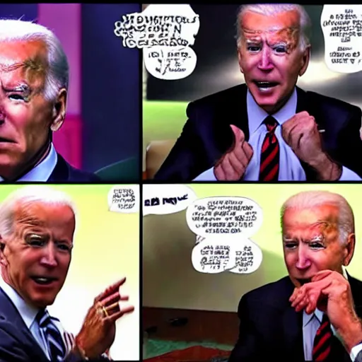 Image similar to joe biden arguing with the doom slayer 4 k