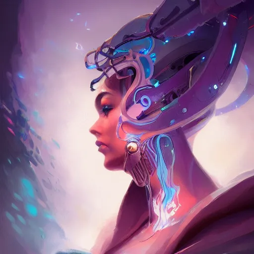 Image similar to portrait of a beautiful cybernetic emanation, side profile, by pete mohrbacher and artgerm and wlop, digital art, highly detailed, intricate, fantasy, mystical, Trending on Artstation HQ, deviantart, unreal engine, 4K UHD image