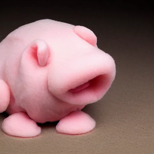Prompt: blobfish beanie baby in mint condition, 8 k photograph