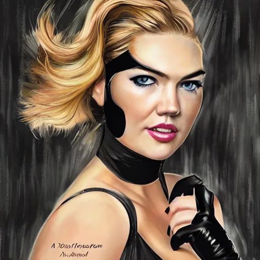 Image similar to A portrait of Kate Upton as Catwoman