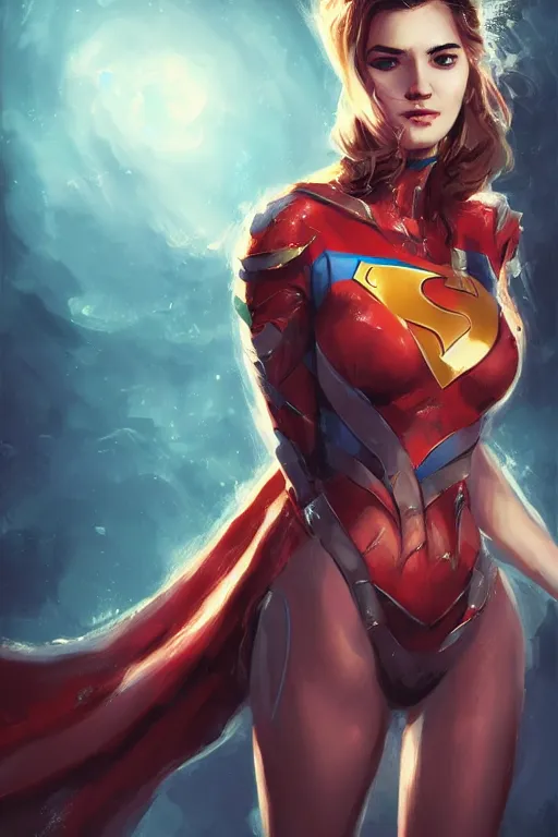 Prompt: three quarters portrait pose of a beautiful woman,super hero costume,heroic pose,highly detailed, digital painting,illustration, art by Stanley Lau