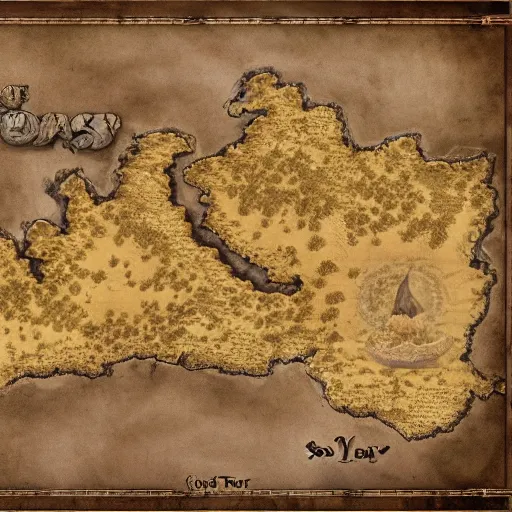 Image similar to fantasy map of the desert of tears