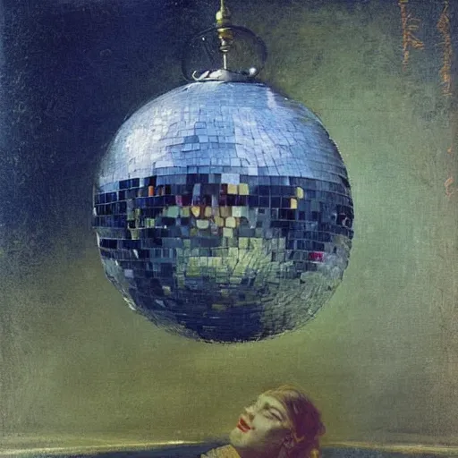 Image similar to disco ball as a fish by ilya repin