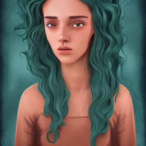 Image similar to girl with sea wave hair, in the style of aykutmaykut, by aykut aydogdu