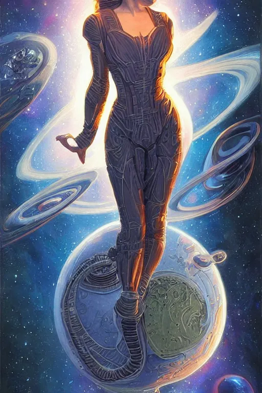 Prompt: young Jennifer Connelly as a stunning , beautiful retro SCI-FI space heroine 1985 , intricate, elegant, highly detailed, centered, digital painting, trending on artstation, concept art, smooth, sharp focus, illustration, art by artgerm and donato giancola and Joseph Christian Leyendecker, Ross Tran, WLOP