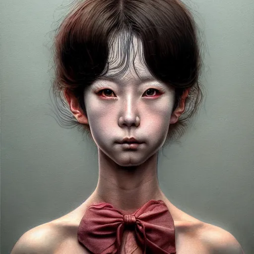 Image similar to prompt : 3 d hyper real 8 k render portrait painted in miyazaki color style drawn by katsuhiro otomo and takato yamamoto, inspired by fables, china doll face, smooth face feature, intricate oil painting, high detail, sharp high detail, manga and anime 2 0 0 0