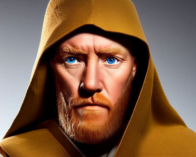 Prompt: 5 5 mm portrait photo of real life obi wan kenobi as a british jerk. highly detailed 8 k. ultra real. soft light. nikon d 8 5 0.