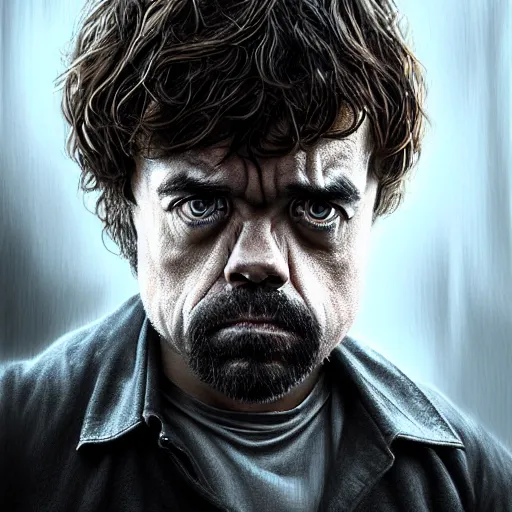 Image similar to peter dinklage as morpheus ( ( ( matrix ) ) ), digital painting, extremely detailed, 4 k, intricate, brush strokes, mark arian, artgerm, bastien lecouffe - deharme