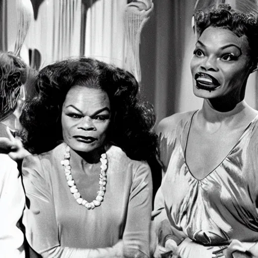 Prompt: communing with the spirit of Eartha Kitt, séance