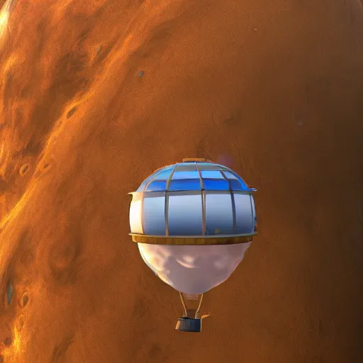 Image similar to futuristic hot air balloon house on venus, ultra realistic, intricate details, highly detailed, photorealistic, 8 k