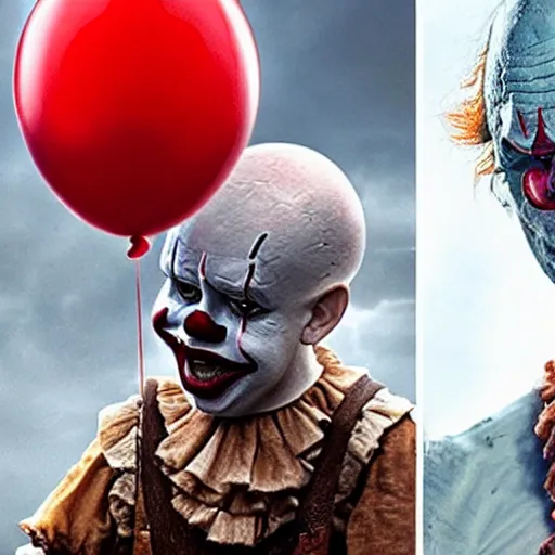 Image similar to Dwayne Johnson playing Pennywise in IT