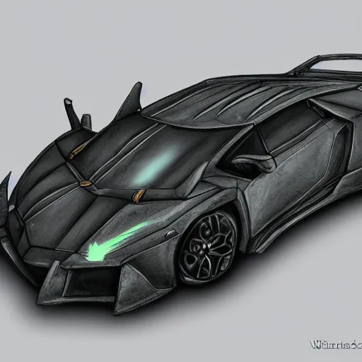 Image similar to lamborghini as a dark souls boss by winkelmann