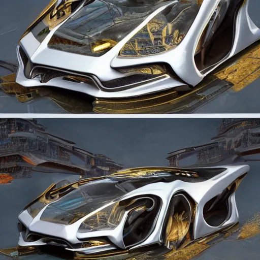 Image similar to car : motherboard forms in the style of zaha hadid architecture sci-fi futuristic setting ultra realistic photography, keyshot render, octane render, unreal engine 5 render , high oiled liquid glossy specularity reflections, ultra detailed, golden hour 4k, 8k, 16k in the style ofblade runner 2049 Cyberpunk 2077 ghost in the shell thor 2 marvel film : tilt shift: sharp focus