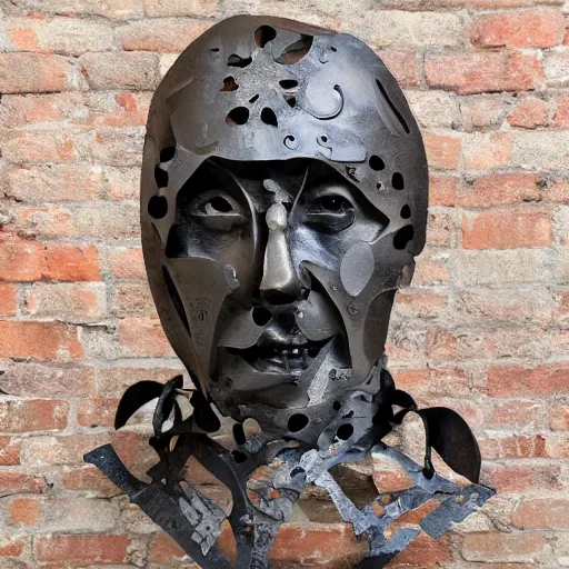 Image similar to metal sculpture of christian funnell