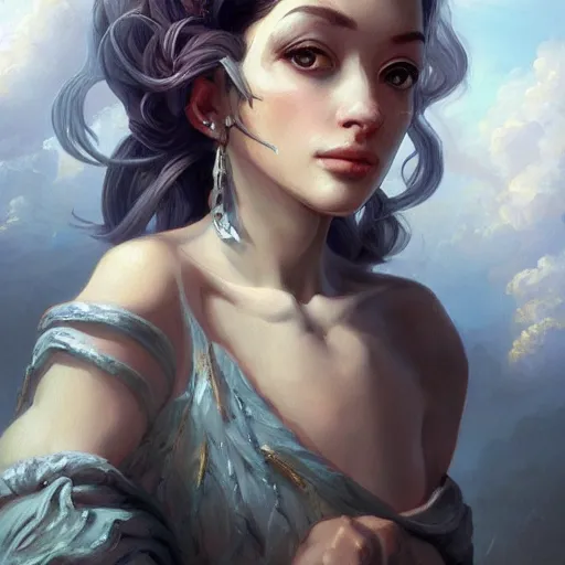 Image similar to a fantasy style portrait painting of an alien in the style of francois boucher oil painting unreal 5 daz. rpg portrait, extremely detailed artgerm greg rutkowski michael whelan