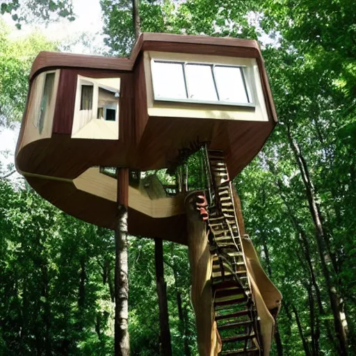 Prompt: futuristic tree house