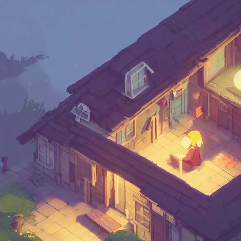 Prompt: isometric view of a game asset, a lovely cottage, plain background, cory loftis, james gilleard, atey ghailan, makoto shinkai, goro fujita, studio ghibli, exquisite lighting, clear focus, very coherent