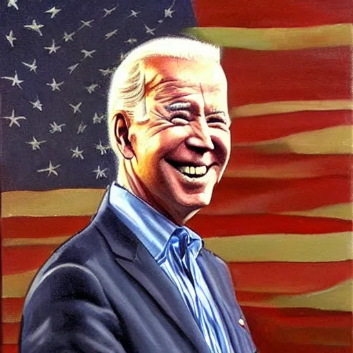 Prompt: glorious oil painting of Joe Biden as a Native American