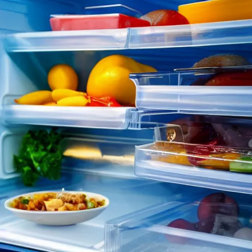 Prompt: delicious food, ready to eat, in my fridge