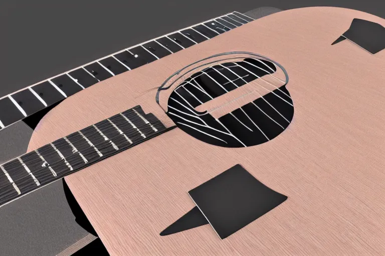 Image similar to keith haring guitar, 3d render