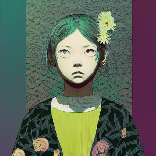 Image similar to a portrait of a girl by inio asano, beeple and james jean, chiho aoshima color scheme