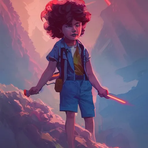 Image similar to hero world stranger things, behance hd by jesper ejsing, by rhads, makoto shinkai and lois van baarle, ilya kuvshinov, rossdraws global illumination