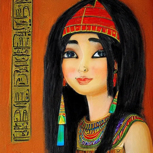 Prompt: egyptian girl by nguyen nhut