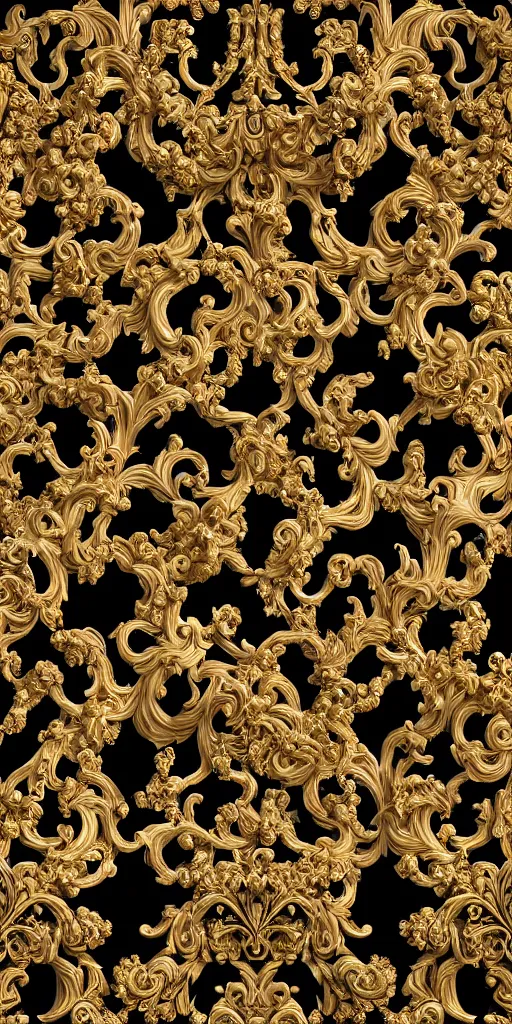 Prompt: the source of future growth dramatic, elaborate emotive Baroque and Rococo styles to emphasise beauty as a transcendental, seamless pattern, symmetrical, 8k image, supersharp, Golden black and white, 3D, no blur, sharp focus, insanely detailed and intricate, Octane render, 8K