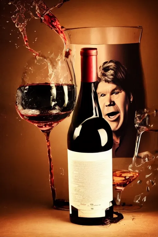 Prompt: 📷 wine cask with steve irwin's face 🍷, made of drink, still image, dynamic lighting, 4 k