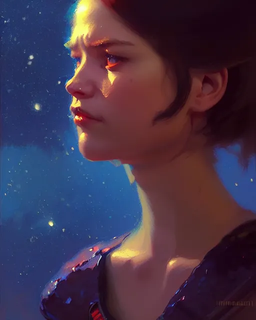 Image similar to a potrait of a space salamander, fine details. night setting. realistic shaded lighting poster by ilya kuvshinov katsuhiro, artgerm, jeremy lipkin and michael garmash, unreal engine, radiant light, detailed and intricate environment, digital art, trending on art station