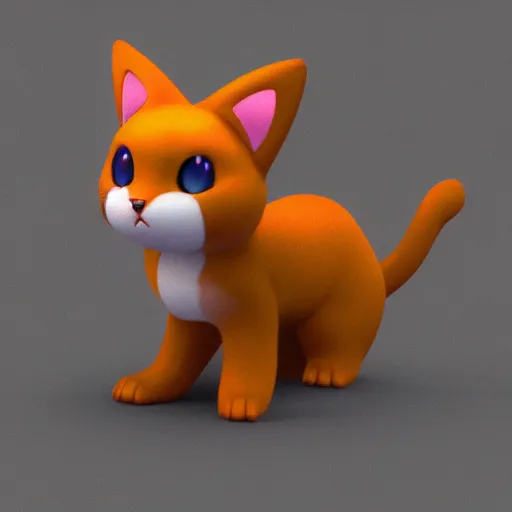 Image similar to 3D render of a cute electric type cat based pokemon, digital art