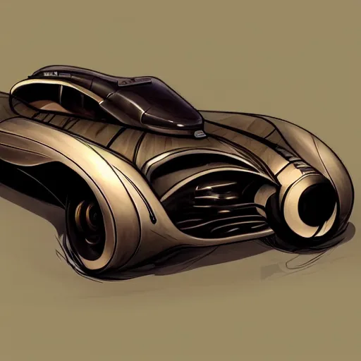 Image similar to dishonored art style retrofuturism car concept