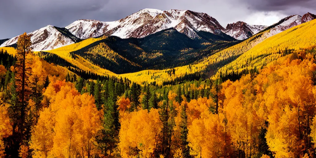 Prompt: colorado mountains in autumn