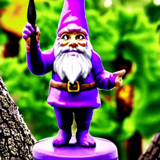 Image similar to purple gnome controlling spirits to fight off tree people in a winery. fantasy