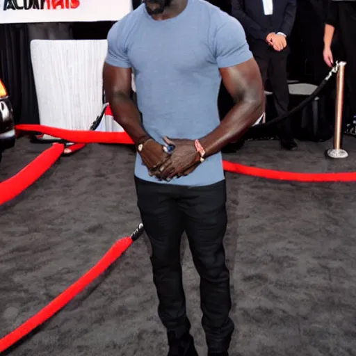 Image similar to kevin hart, 7 foot tall, ultra realistic, full length shot,