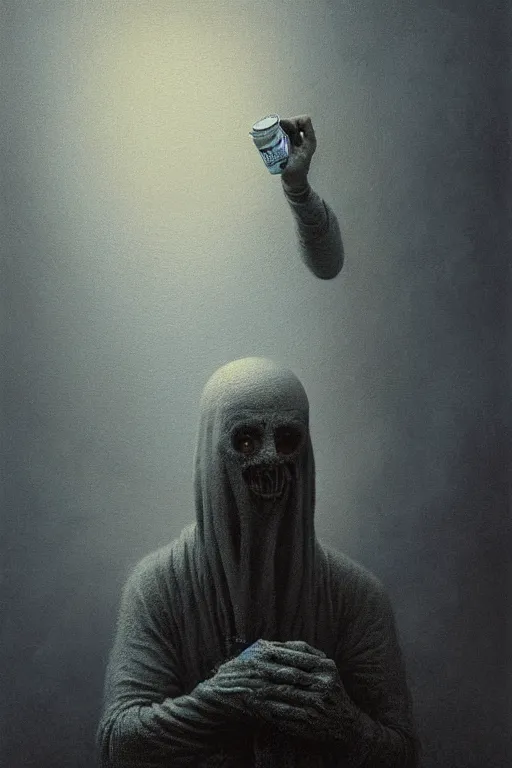 Image similar to potrait of a guy that has crooked teeth, a weird accent, and drinks hot water, by zdzislaw beksinski, by dariusz zawadzki, by wayne barlowe, gothic, surrealism, cosmic horror, lovecraftian, cold hue's, warm tone gradient background, concept art, beautiful composition